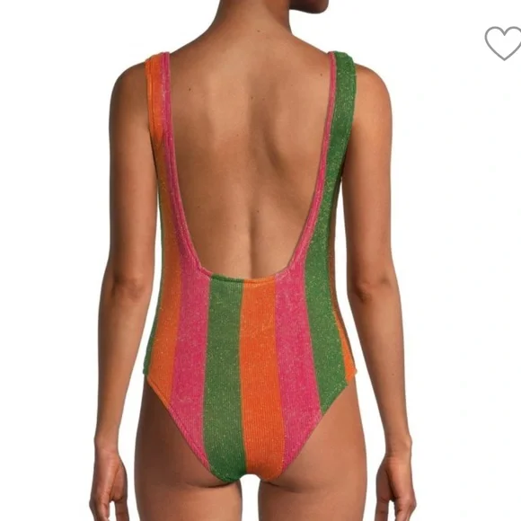 NWT FARM Rio Taylor Swift Anti Hero Swimsuit Size Medium New With Tags Shimmer - Picture 2 of 11